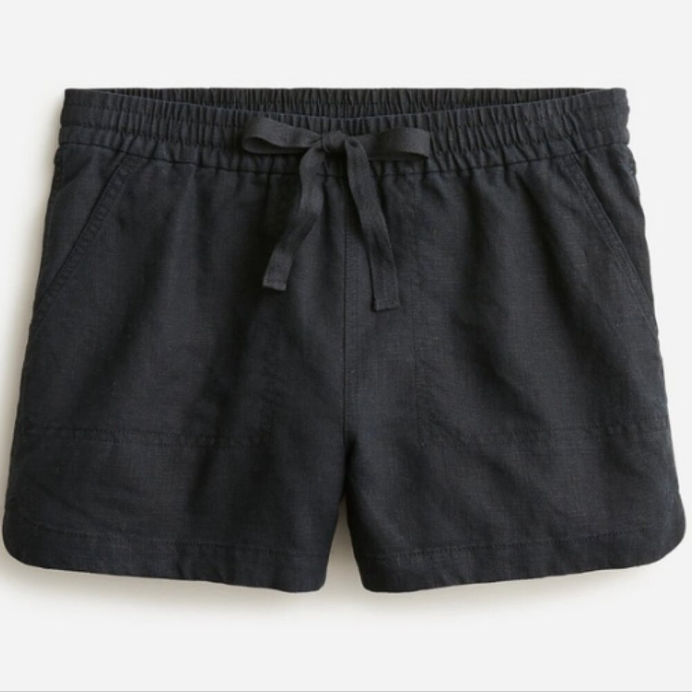 J. Crew Black Drawstring Linen Blend Women’s Shorts